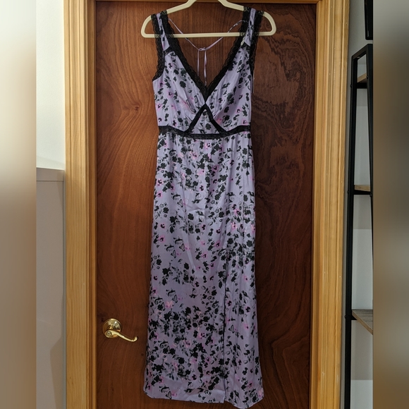 Topshop Women's Slip with Lace Ditsy Purple Lilac Print NWT - Picture 9 of 9